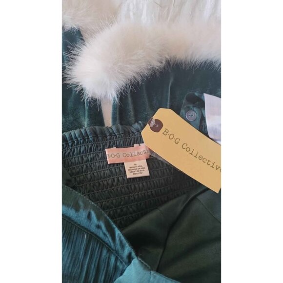 CHRISTMAS LOUNGE SET GREEN VELVET SZ M - Picture 7 of 8